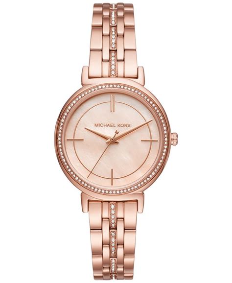 Michael Kors Women's Cinthia Crystal Accent Rose Gold